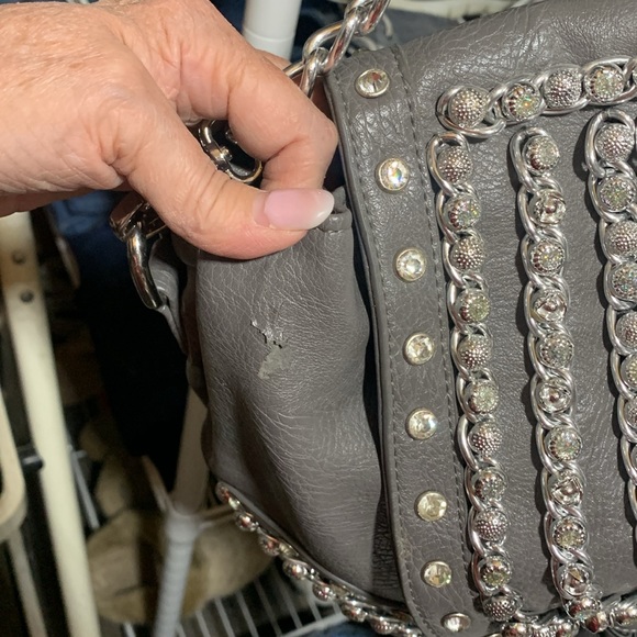 SALE 🦋 Gray Color Sharif Joan Boyce Purse Shoulder Bag With Purse Bag NWOT - Picture 11 of 12